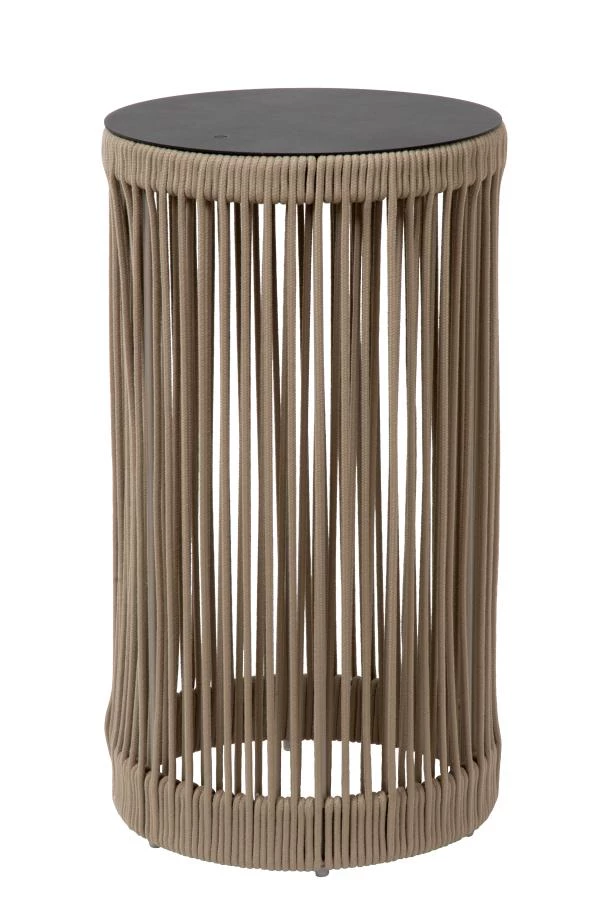 Lucide PINGI - Lámpara de suelo Recargable Dentro/Fuera - Batería/acumulador - Ø 33,5 cm - LED 3 StepDim - 1x3W 3000K - IP44 - Taupe - apagado